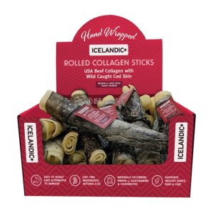 Icelandic+ Beef Collagen Stick with Fish Display, 8 in Dog Treats, 18 Count