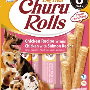 Inaba Churu Rolls Chicken & Salmon Wraps Dog Treats, 6 ct (3.36 oz)