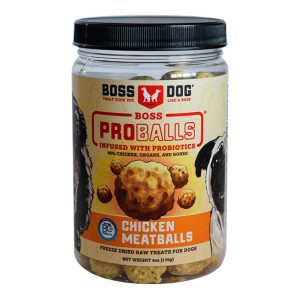 Boss Dog Freeze-Dried Raw Meatballs Chicken Jar Dog Treats, 6 oz, 3 Pack
