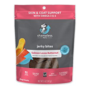 Shameless Pets Jerky Bites Salmon & Butternut Dog Treats, 5 oz