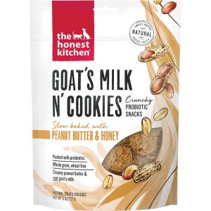 The Honest Kitchen Goat's Milk N' Cookies Peanut Butter & Honey Dog Treats, 8 oz