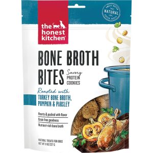 The Honest Kitchen Bone Broth Bites Turkey Dog Treats, 8 oz