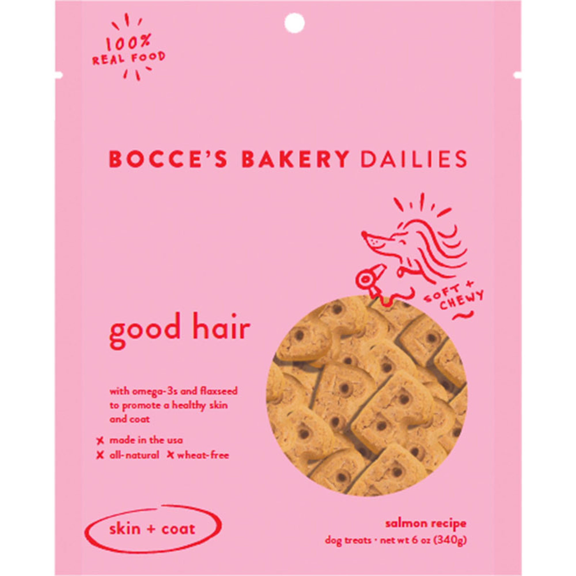 Bocce's Bakery Soft Chews Good Hair Dog Treats, 6 oz