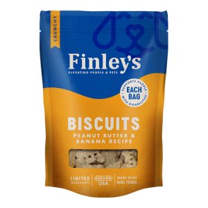 Finley's All Natural Peanut Butter & Banana Dog Biscuits, 6 oz