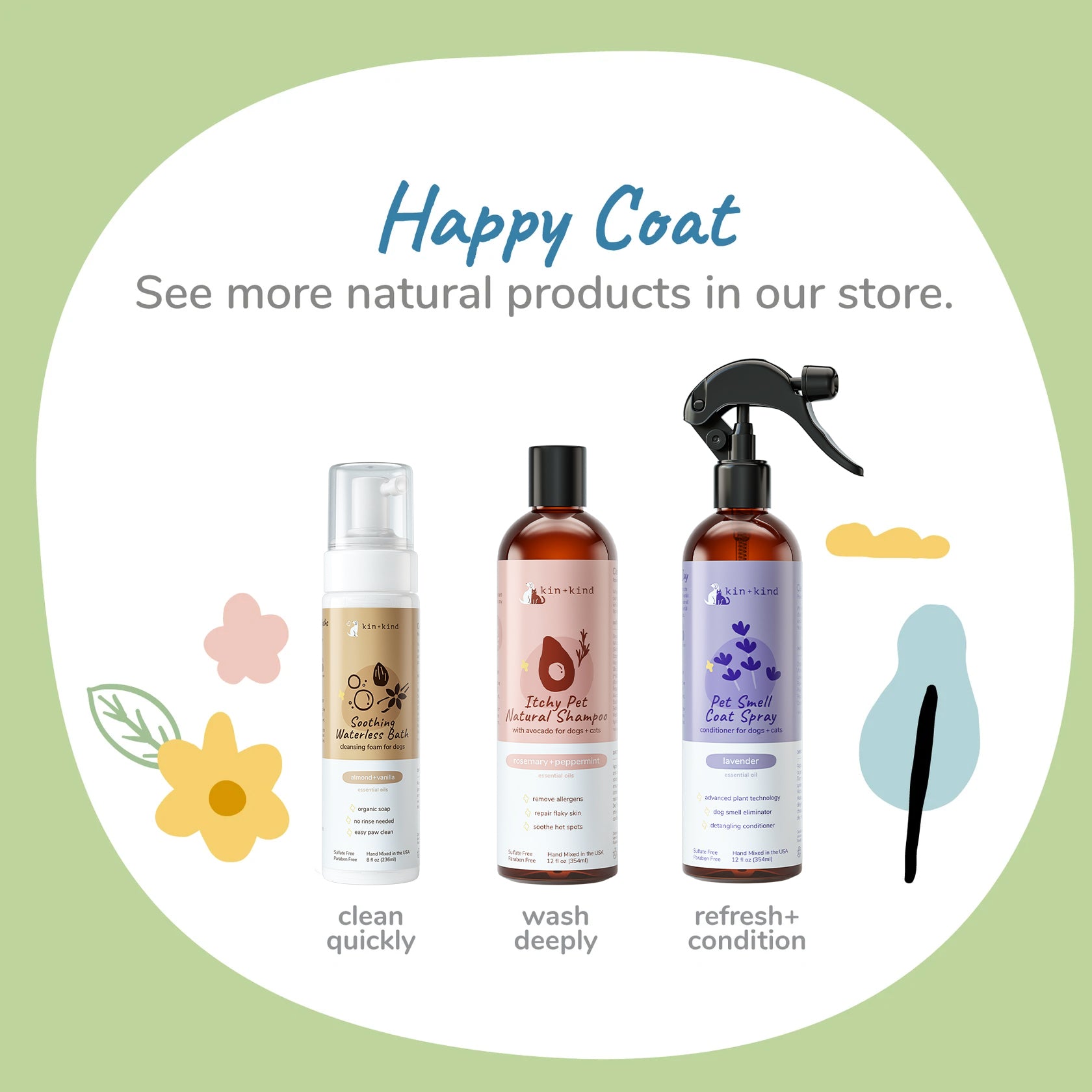 Kin+Kind Dog Smell Natural Coat Spray Almond Vanilla 12oz. - Image 4