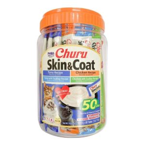 Inaba Churu Lickable Purée Skin & Coat Variety Pack, 0.5 oz (50 Tubes)
