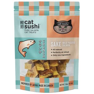 Earthly Pet Sushi Crunch Sake Salmon Bites Cat Treats, 1.5 oz