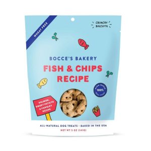 Bocce's Bakery Fish Chips Dog Treats, 5 oz