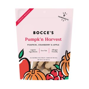 Bocce's Bakery Pumpkin Harvest Biscuits Dog Treats, 12 oz