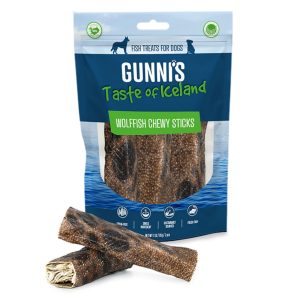 Gunni's Chewy Sticks Wolffish Dog Treats, 25 Count