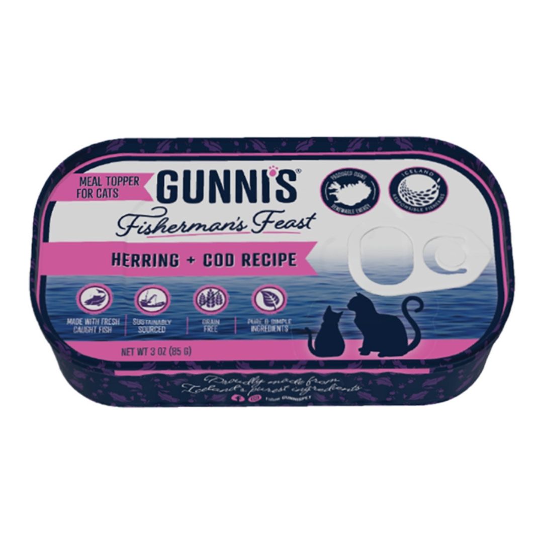 Gunni's Grain-Free Wet Cat Food, Herring & Cod, 3 oz (17 Pack)