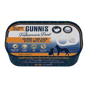 Gunni's Grain-Free Wet Dog Food, Salmon & Cod Liver, 4.5 oz (12 Pack)