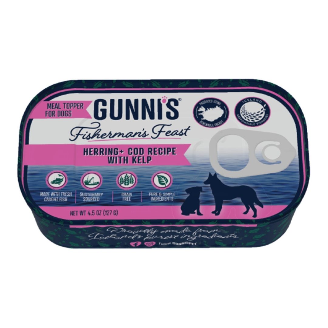 Gunni's Grain-Free Wet Dog Food, Herring & Cod, 4.5 oz (12 Pack)