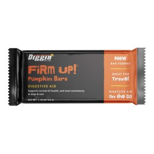 Diggin' Your Dog Firm Up! Pumpkin Bars Digestive Aid for Dogs & Cats, 24 Count