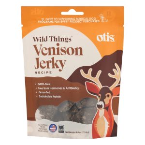 O.T.I.S. Wild Things Venison Jerky Dog Treats, 4 oz