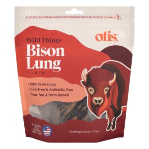 O.T.I.S. Wild Things Bison Lung Filets Dog Treats, 4 oz