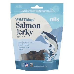 O.T.I.S. Wild Things Wild Alaskan Salmon Jerky Dog Treats, 4 oz
