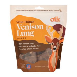 O.T.I.S. Wild Things Venison Lung Filets Dog Treats, 4 oz