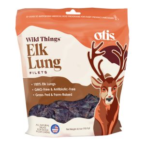 O.T.I.S. Wild Things Elk Lung Filets Dog Treats, 4 oz