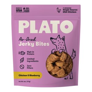 Plato Jerky Bites Chicken with Blueberry Dog Treats