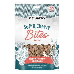 Icelandic+ Soft & Chewy Cat Bites, Salmon & Cranberry, 1.8 oz