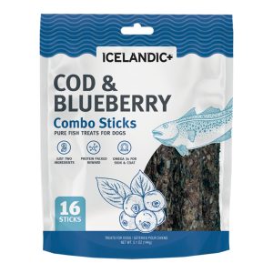Icelandic+ Cod & Blueberry Combo Sticks Value Pack Dog Treats, 16 Count