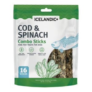 Icelandic+ Cod & Spinach Combo Sticks Value Pack Dog Treats, 16 Count