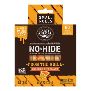 Earth Animal No-Hide Grilled Cheese Rolls, Small Dog Chews, 6 Pack