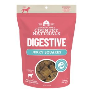 Grandma Mae's Jerky Squares Digestive Lamb & Turkey Dog Treats, 5 oz