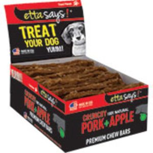 Etta Says! Premium Crunchy Pork Bars Dog Chews, 12 Count