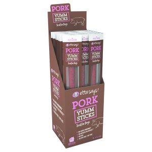 Etta Says! Yumm Sticks Pork Display Box Dog Treats, 24 Count