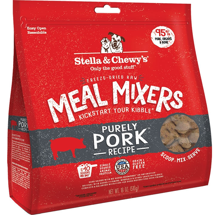 Stella & Chewy's Freeze-Dried Raw Pork Meal Mixers for Dogs, 18 oz