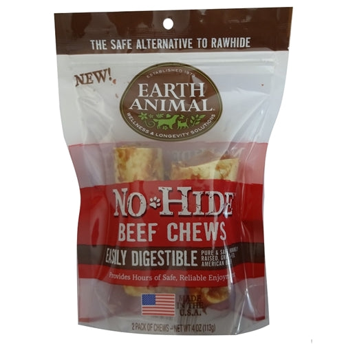Earth Animal No-Hide Beef Chews, Small Dog Chews, 2 Pack