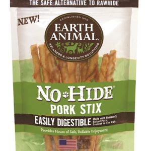 Earth Animal No-Hide Pork Stix Dog Chews, 10 Pack