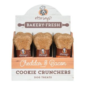 Etta Says! Cookie Cruncher Cheddar & Bacon Dog Treats, 5 in (24 Count)