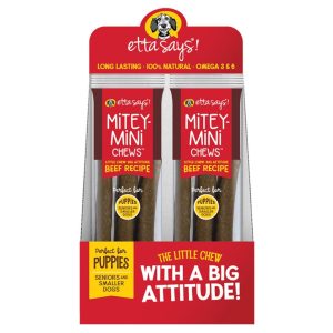 Etta Says! Mitey Mini Beef Chew Dog Chews, 18 Count