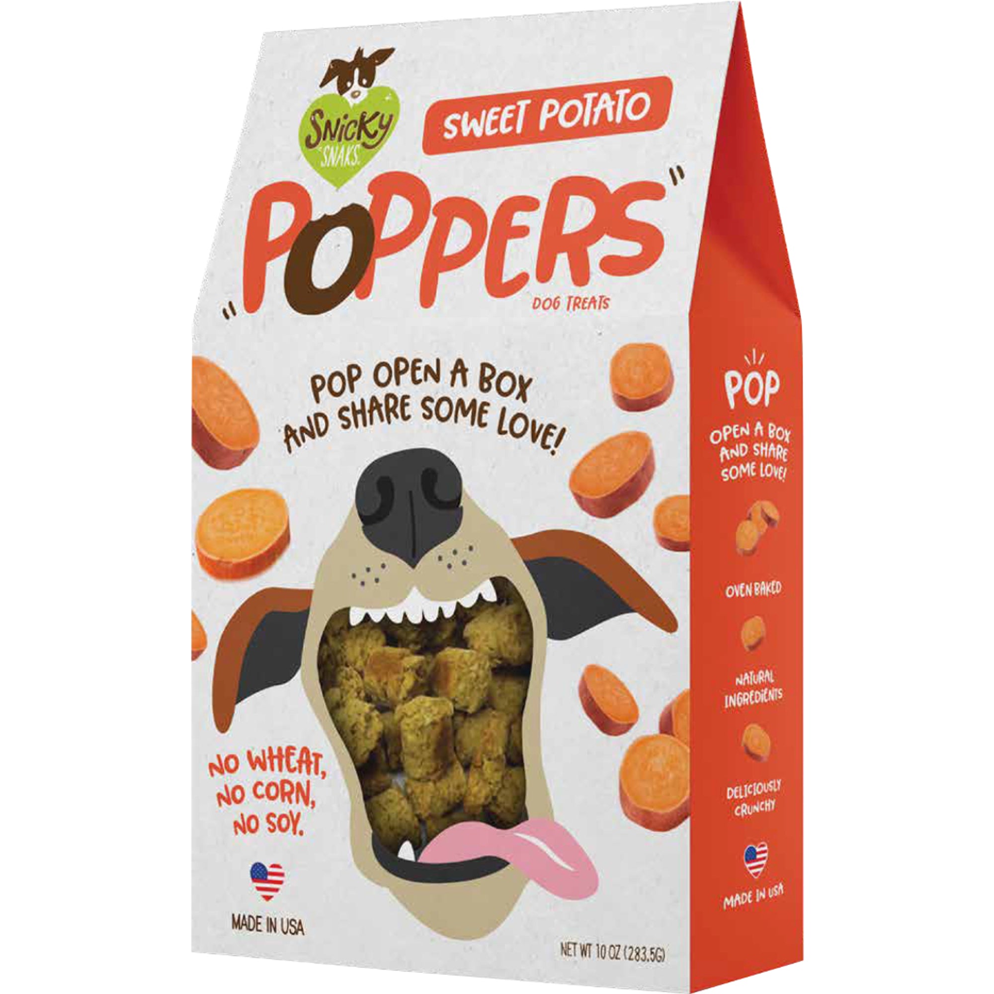 Snicky Snaks Poppers Sweet Potato Dog Treats, 10 oz