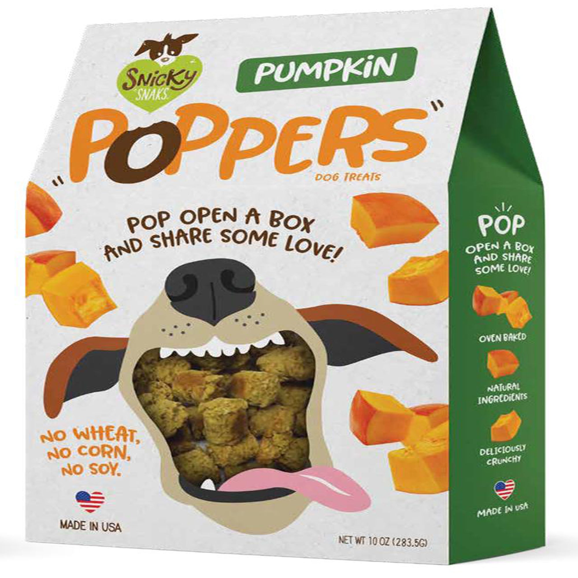 Snicky Snaks Poppers Pumpkin Dog Treats, 10 oz