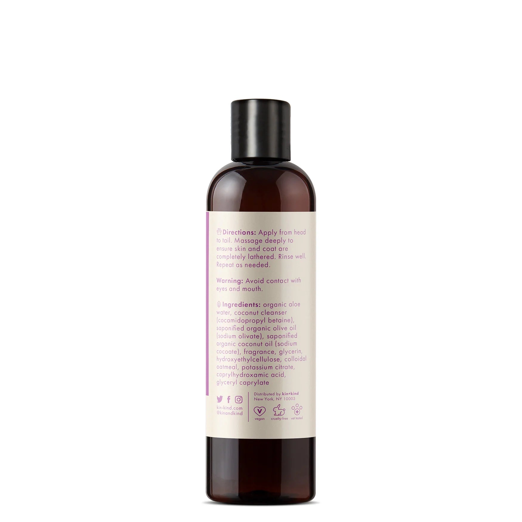 Kin+Kind Coat Oatmeal Fig+Cedar 12oz. Kin+Kind Organics Shampoo - Image 3