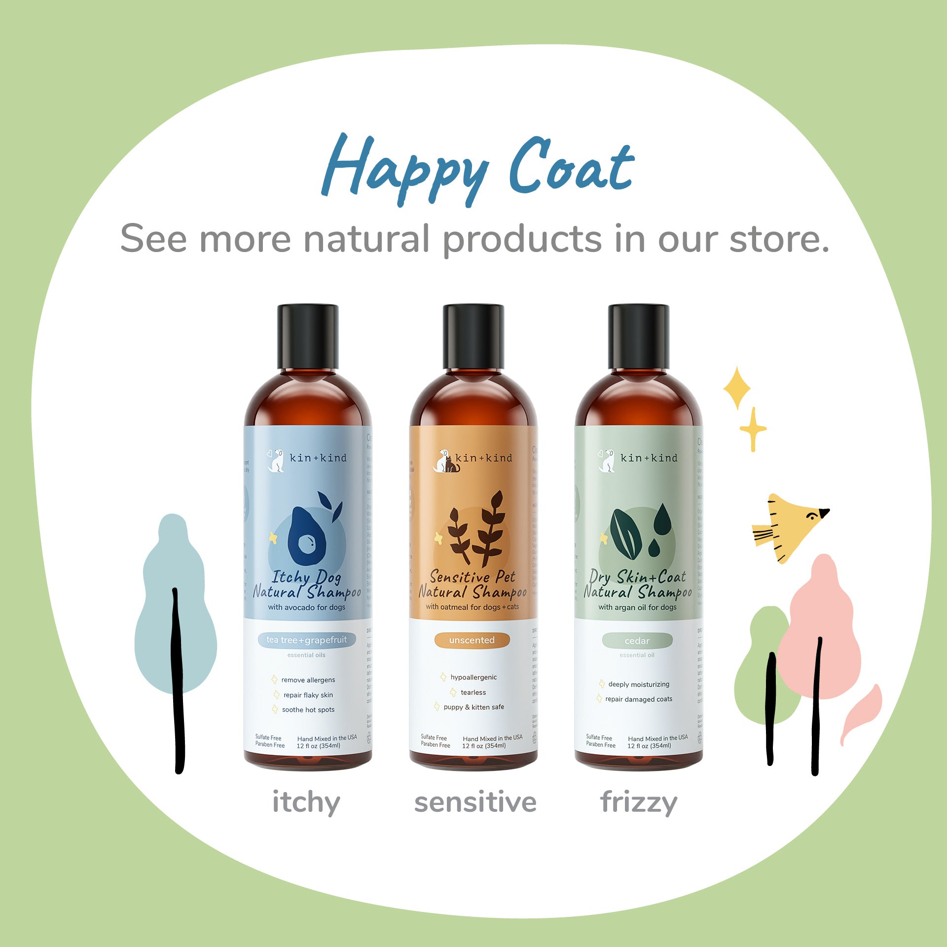 Kin+Kind Shampoo Charcoal 12oz. Patchouli - Image 3