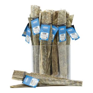 Icelandic+ Cod Short Skin Strips Display Dog Treats, 36 Pieces