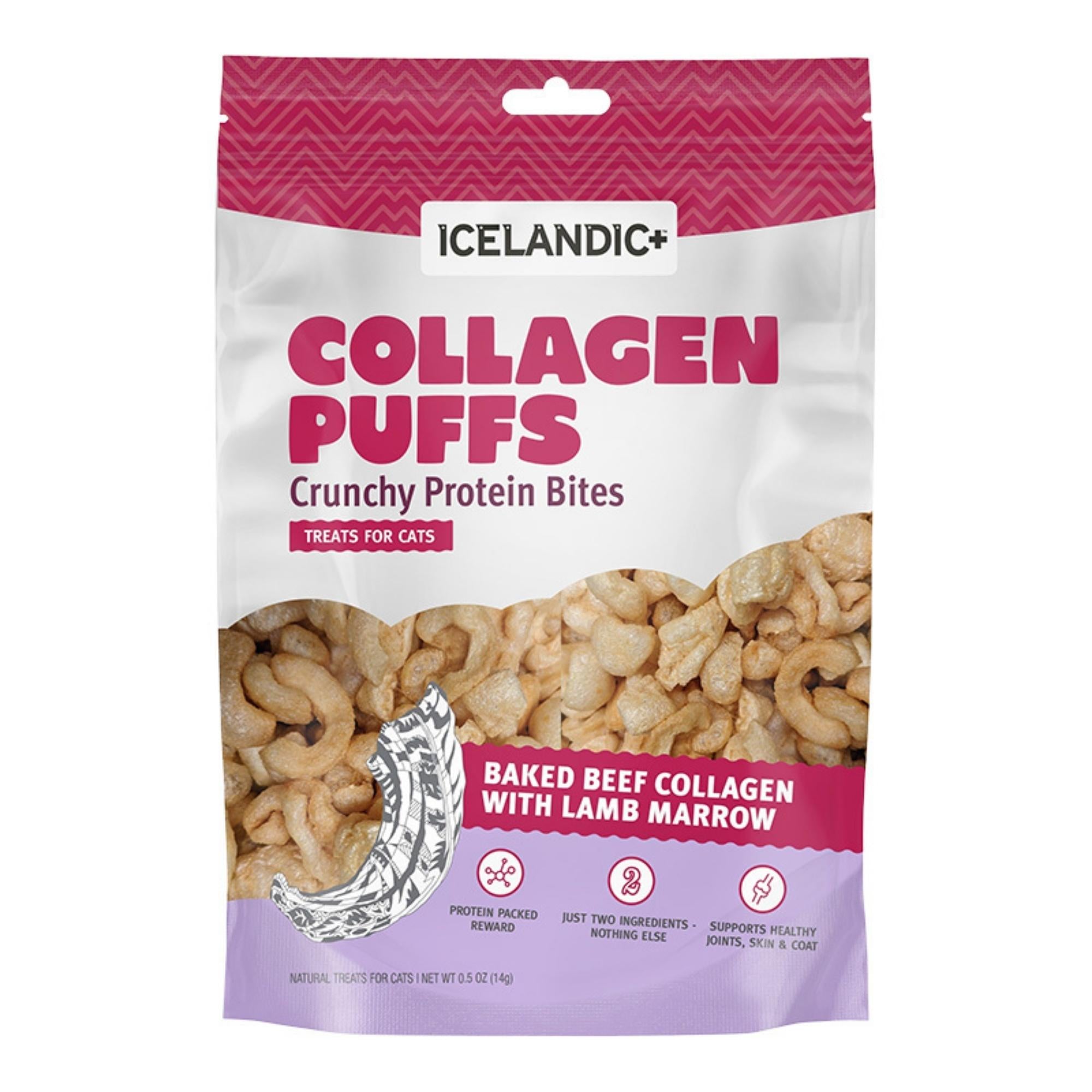 Icelandic+ Beef Collagen Puffs with Marrow Cat Treats, 0.5 oz
