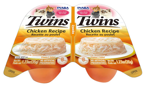 Inaba Twin Cups Wet Cat Food, Chicken, 2.46 oz (6 Count)
