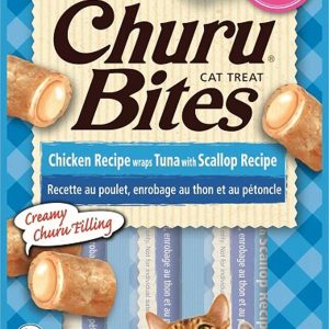 Inaba Churu Bites Chicken Wrap Cat Treats, Tuna & Scallop, 6 ct (1.05 oz)