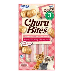 Inaba Churu Bites Cat Treats, Tuna & Salmon, 0.35 oz 3 Pack