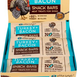 Etta Says! Meat Snack Bar Dog Treats, Pork & Bacon, 12 Count