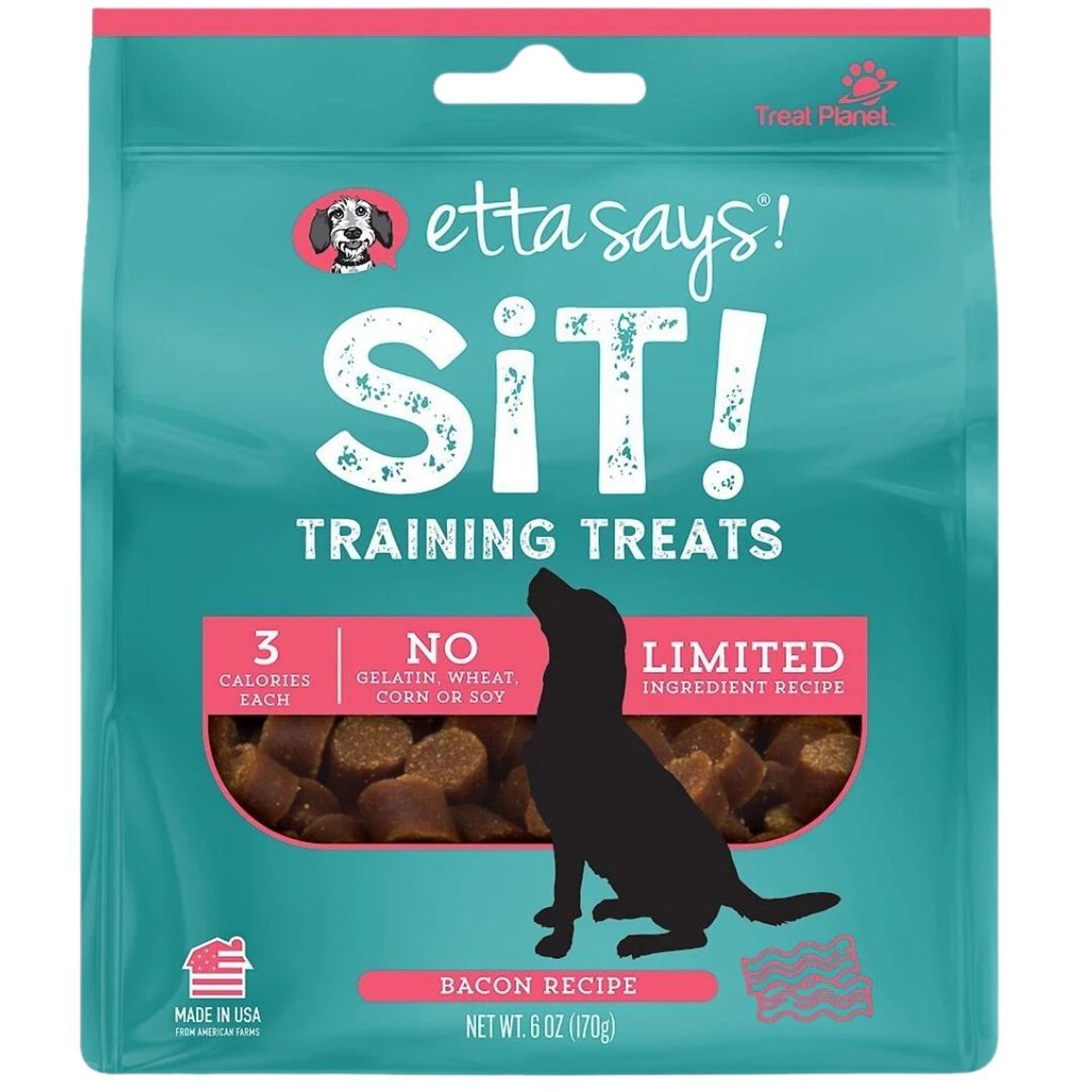 Etta Says! Sit! Training Treats Bacon , 16 oz