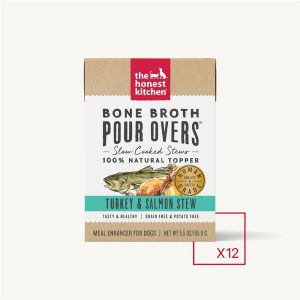 The Honest Kitchen Pour Overs Bone Broth Turkey & Salmon Topper, 5.5 oz, 12 Pack