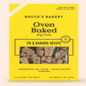 Bocce's Bakery Just Peanut Butter & Banana Biscuits Dog Treats, 14 oz