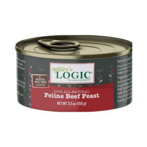 Nature's Logic Feline Beef Feast Grain-Free Canned Cat Food, 5.5 oz (Case of 24)